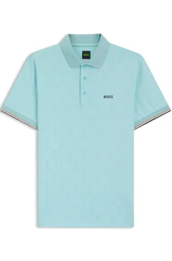 Active Slim-Fit Poloshirt mit geprägtem Tennisball-Muster