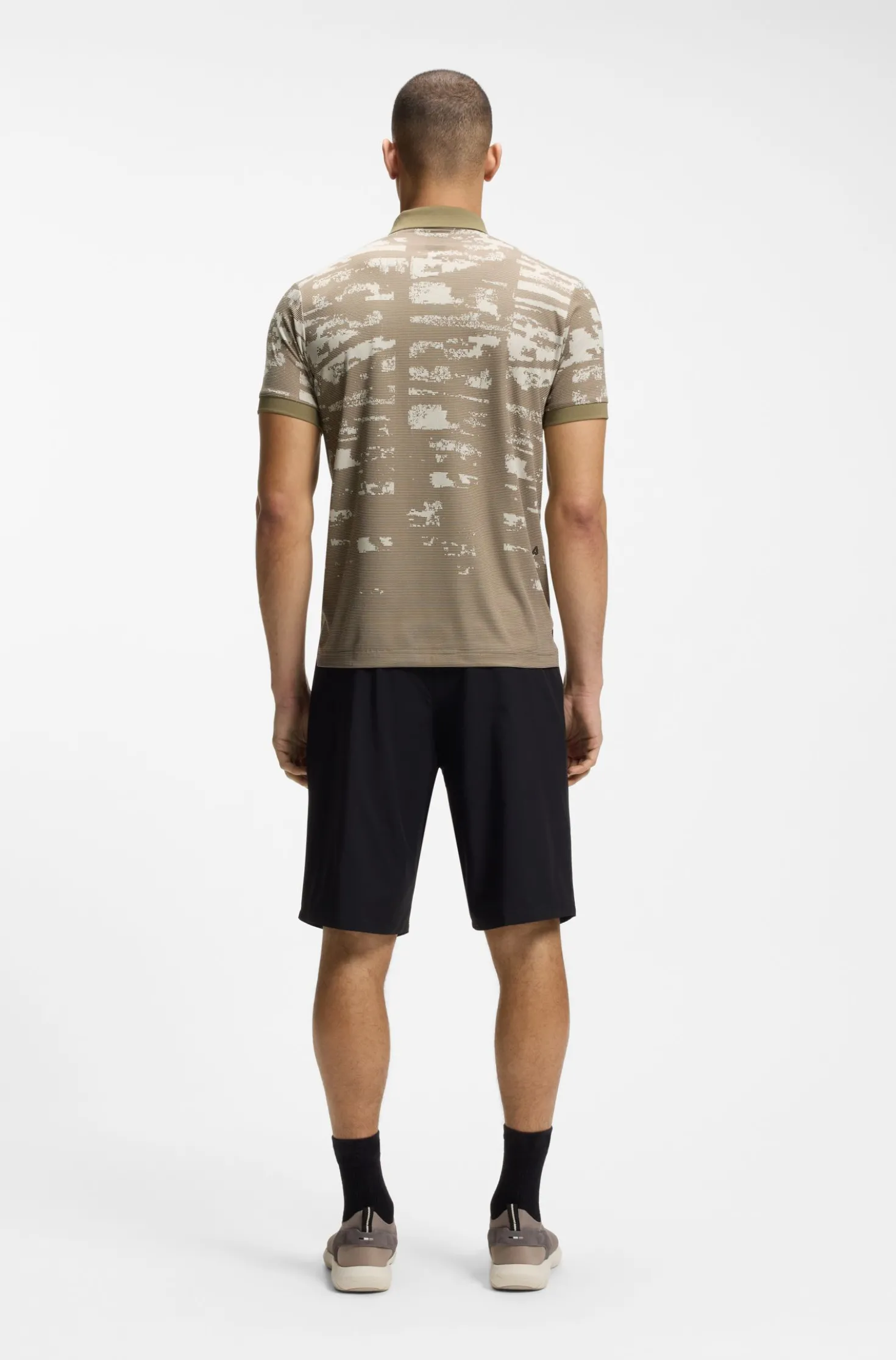 Active Slim-Fit Poloshirt mit Jacquard-Muster