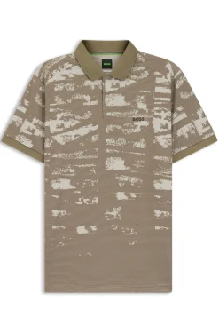 Active Slim-Fit Poloshirt mit Jacquard-Muster
