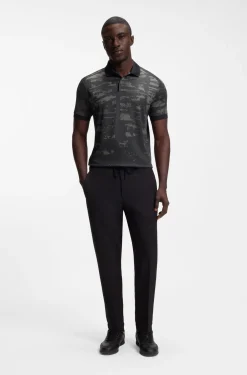 Active Slim-Fit Poloshirt mit Jacquard-Muster