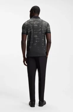Active Slim-Fit Poloshirt mit Jacquard-Muster