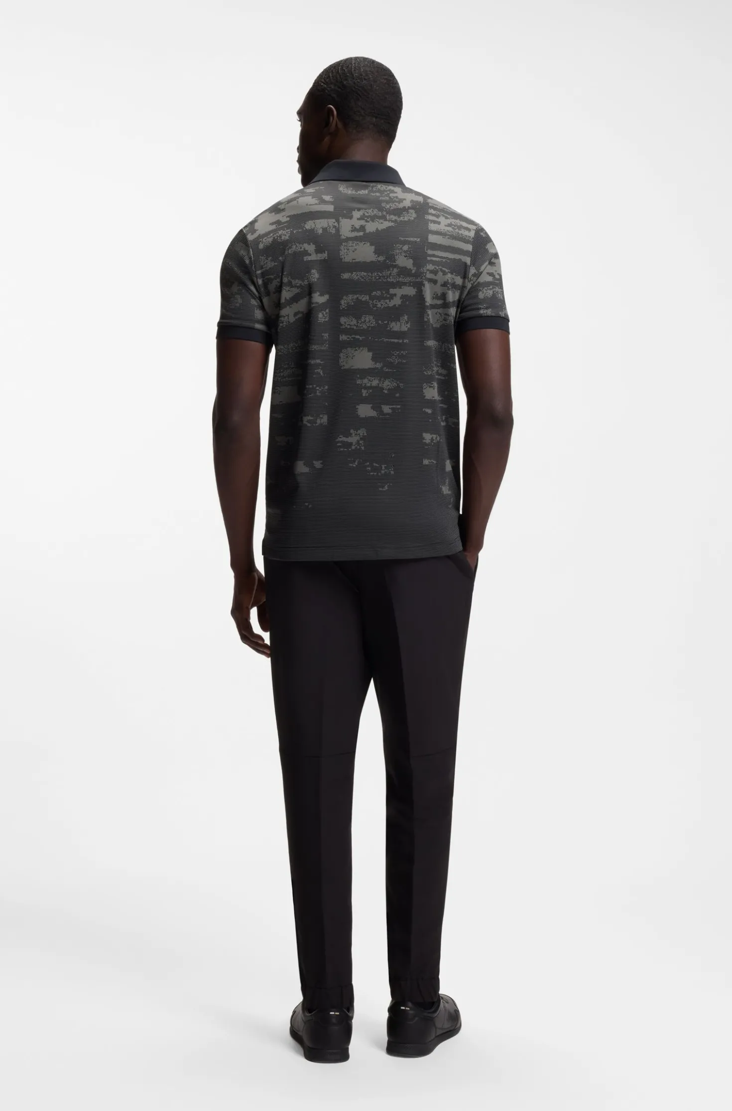 Active Slim-Fit Poloshirt mit Jacquard-Muster