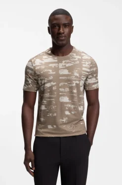 Active Slim-Fit T-Shirt mit Jacquard-Muster