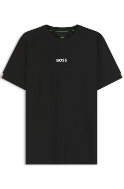 Active Slim-Fit T-Shirt mit Jacquard-Streifen und Logo-Print