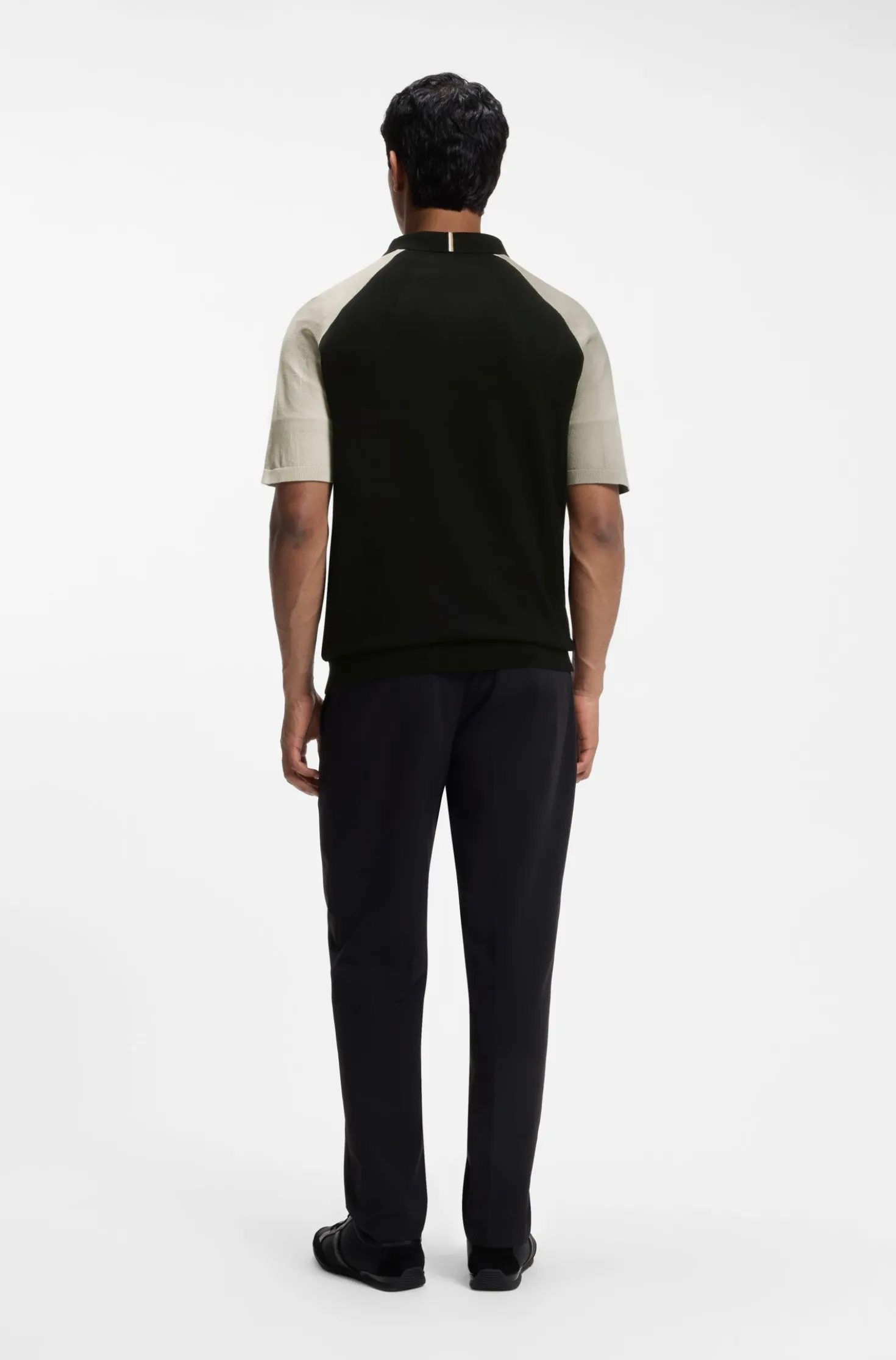 Active Strick-Poloshirt mit Colour-Blocking