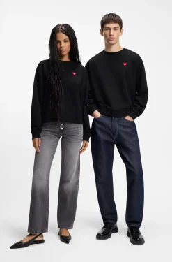 All-gender Sweatshirt aus Baumwoll-Terry mit Herz-Logo