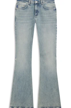 Ausgestellte Jeans aus getöntem blauem Denim