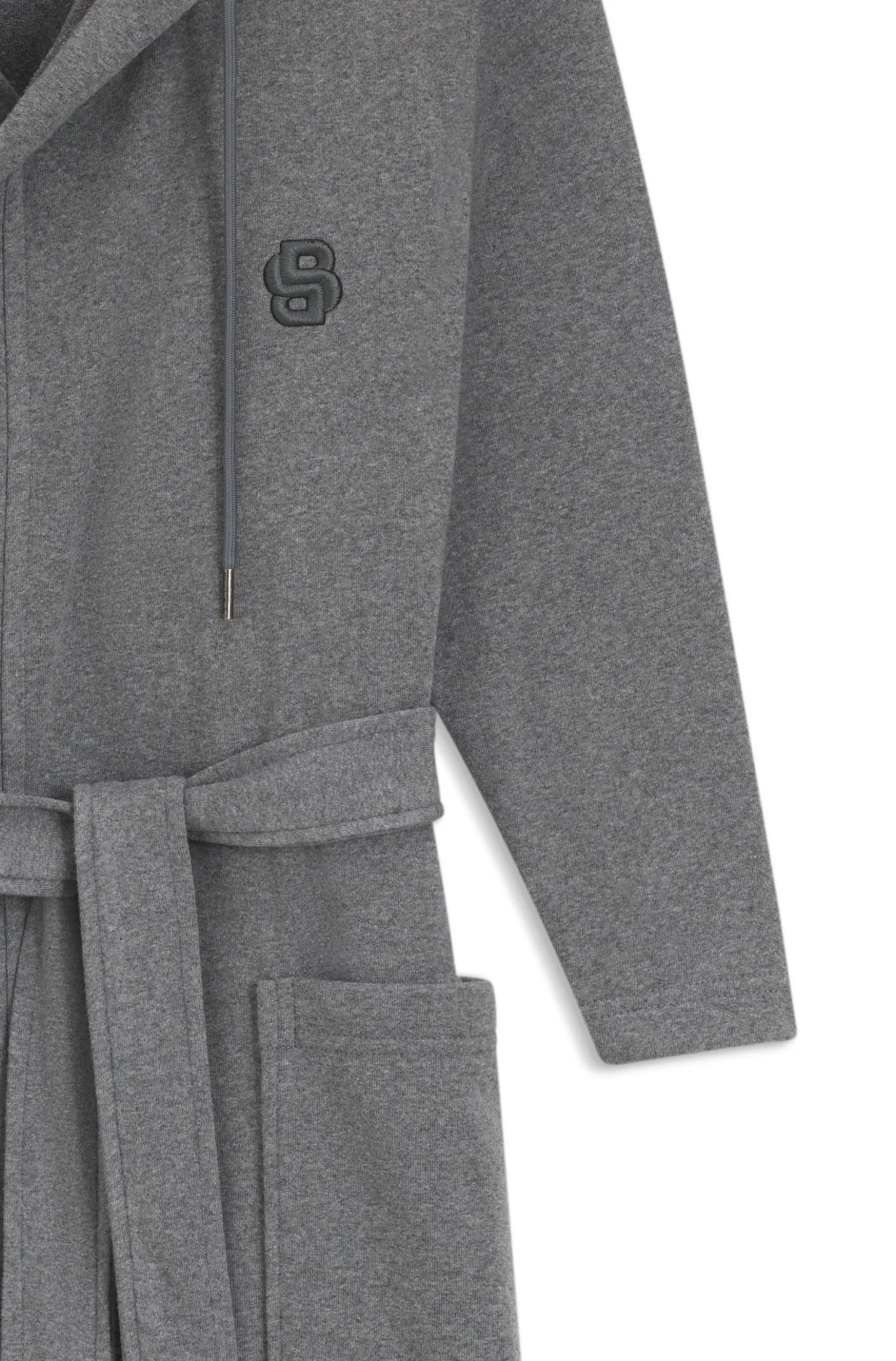 Bademantel aus Baumwoll-Jersey mit Kapuze und Double-B-Monogramm