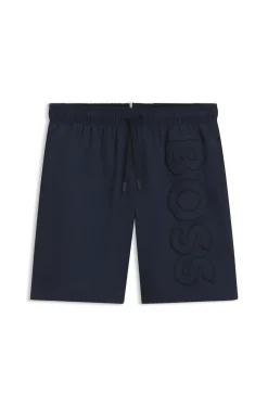 Badeshorts mit 3D-Logo-Stickerei