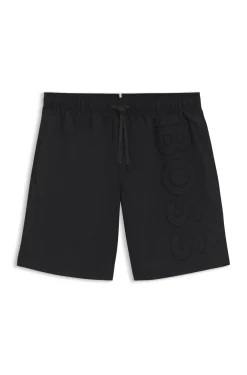 Badeshorts mit 3D-Logo-Stickerei