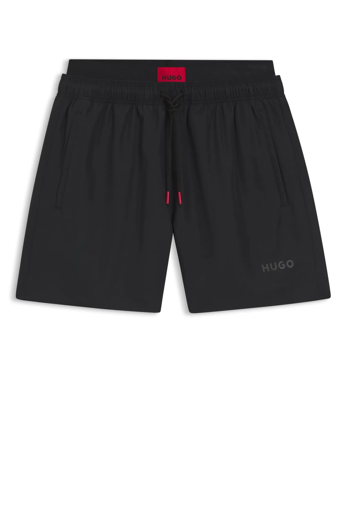 Badeshorts mit doppeltem Bund und Logo-Details