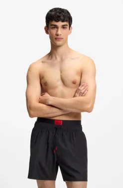 Badeshorts mit doppeltem Bund und Logo-Details