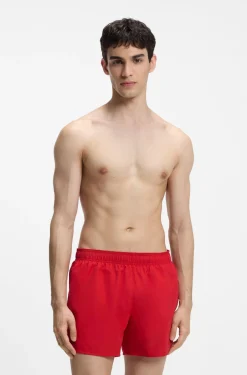 Badeshorts mit mehreren Logos
