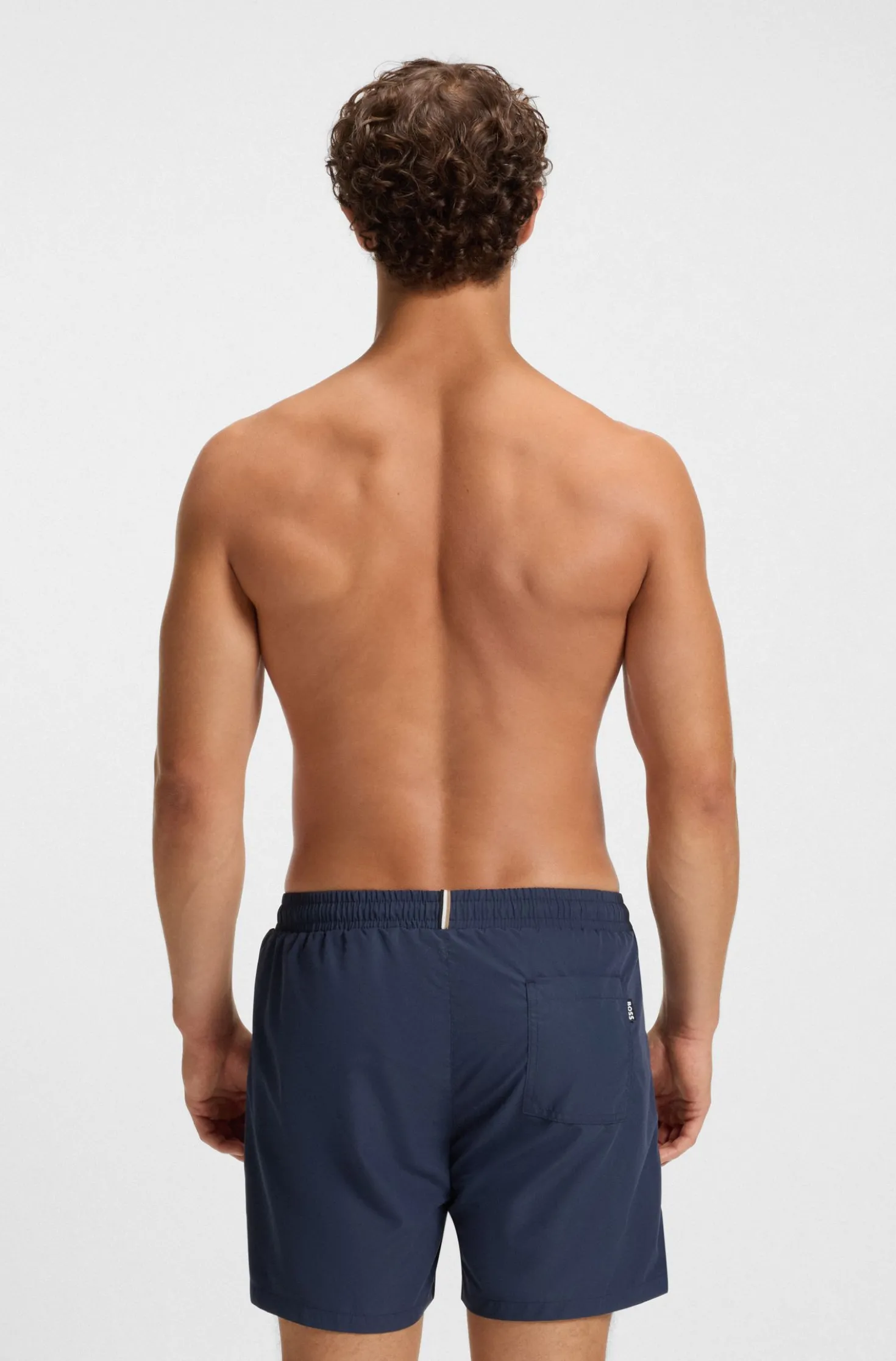 Badeshorts mit Streifen und Logo