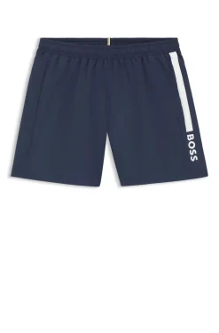 Badeshorts mit Streifen und Logo