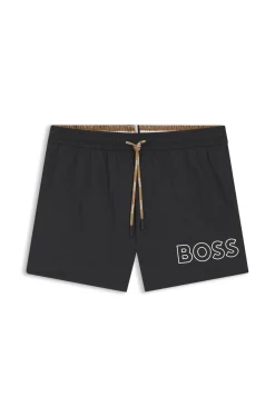 Badeshorts mit Umriss-Logo-Print