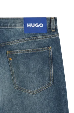 Baggy-Fit Jeans aus blauem Slub-Denim