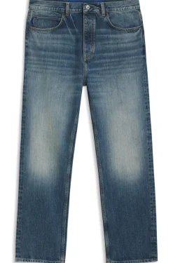 Baggy-Fit Jeans aus blauem Slub-Denim