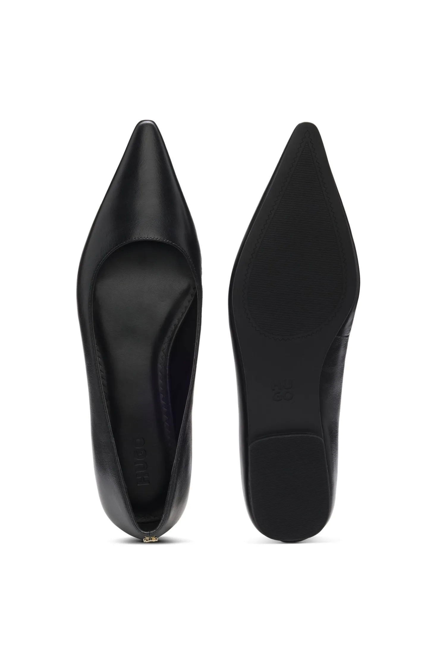 Ballerinas aus Leder mit spitzer Kappe