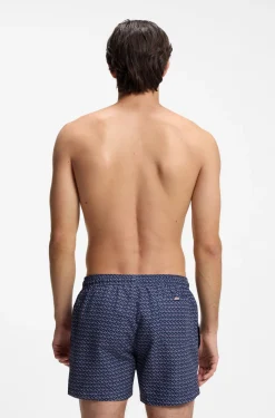 Bedruckte Badeshorts mit Logo-Badge
