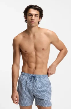 Bedruckte Badeshorts mit Logo-Badge