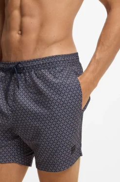 Bedruckte Badeshorts mit Logo-Badge