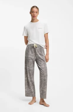 Bedruckte Pyjama-Hose aus Stretch-Modal und Baumwolle