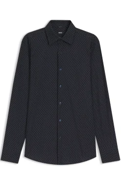 Bedrucktes Slim-Fit Hemd aus funktionalem Stretch-Jersey