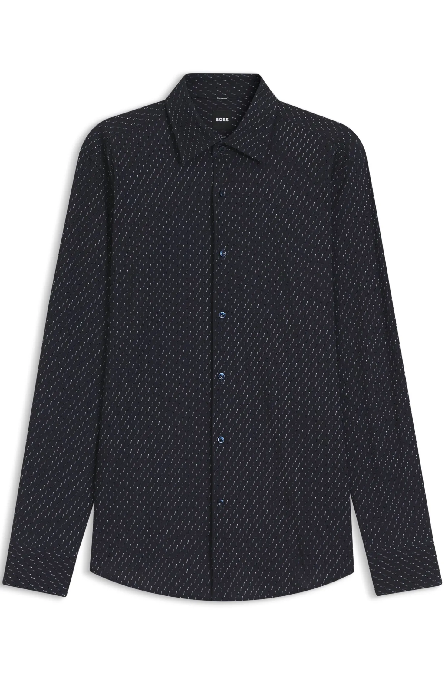 Bedrucktes Slim-Fit Hemd aus funktionalem Stretch-Jersey