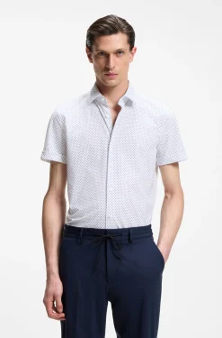 Bedrucktes Slim-Fit Hemd aus funktionalem Stretch-Jersey