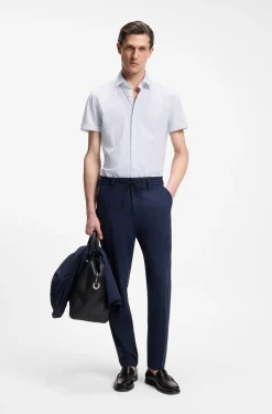 Bedrucktes Slim-Fit Hemd aus funktionalem Stretch-Jersey