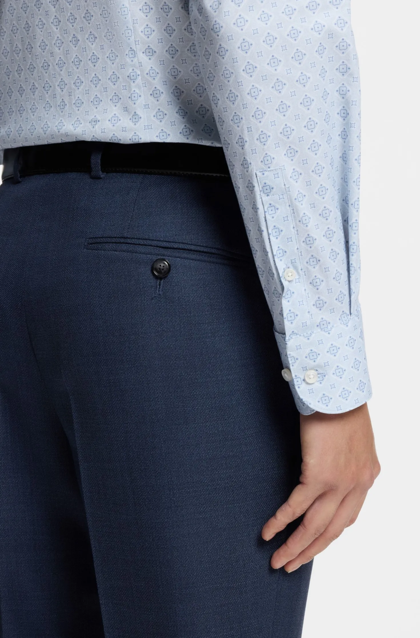 Bedrucktes Slim-Fit Hemd aus Stretch-Baumwolle