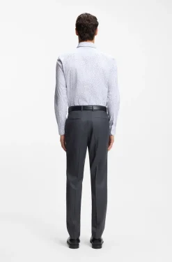 Bedrucktes Slim-Fit Hemd aus Stretch-Baumwolle