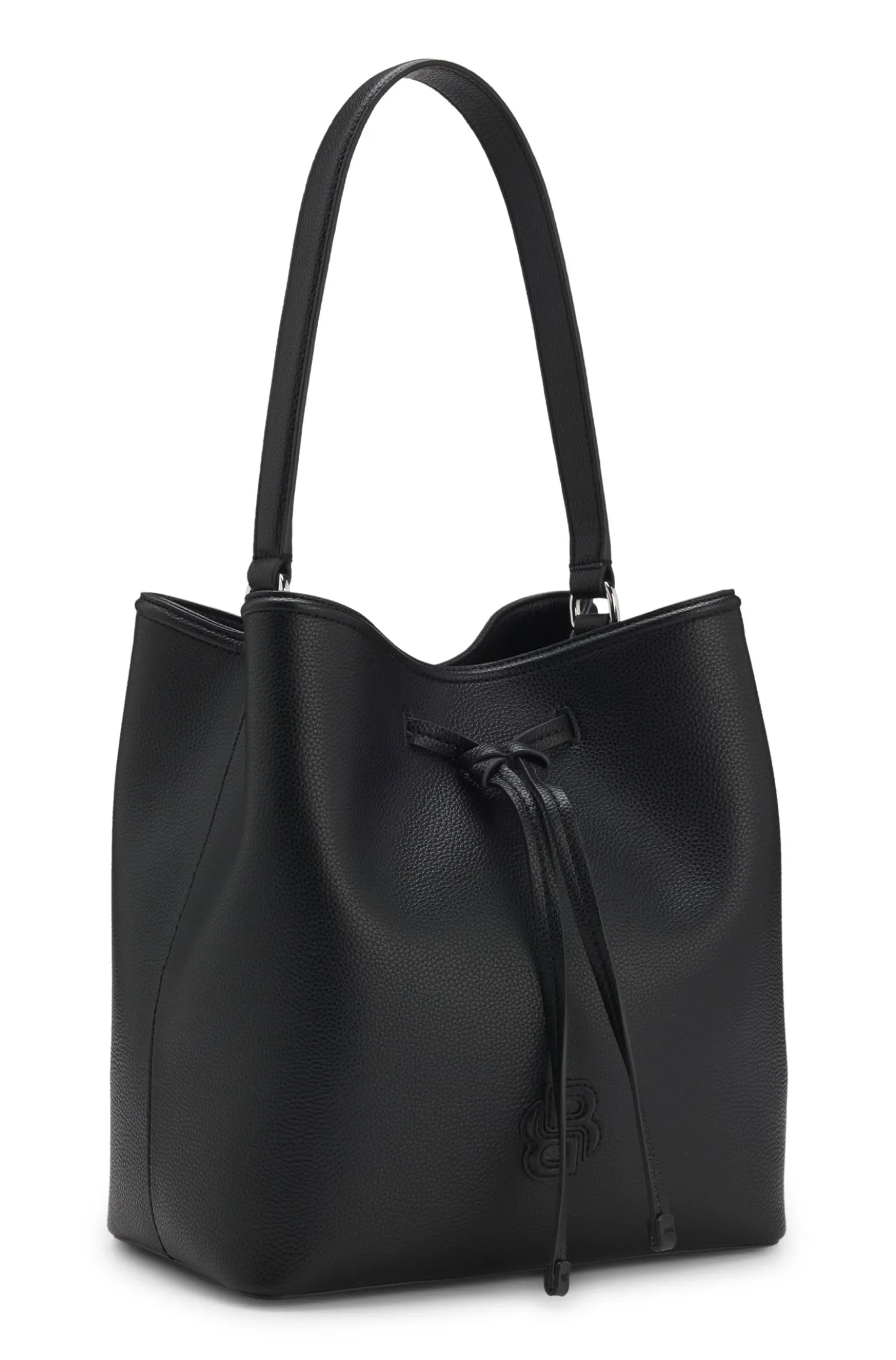 Beuteltasche aus genarbtem Kunstleder mit Double-B-Monogramm