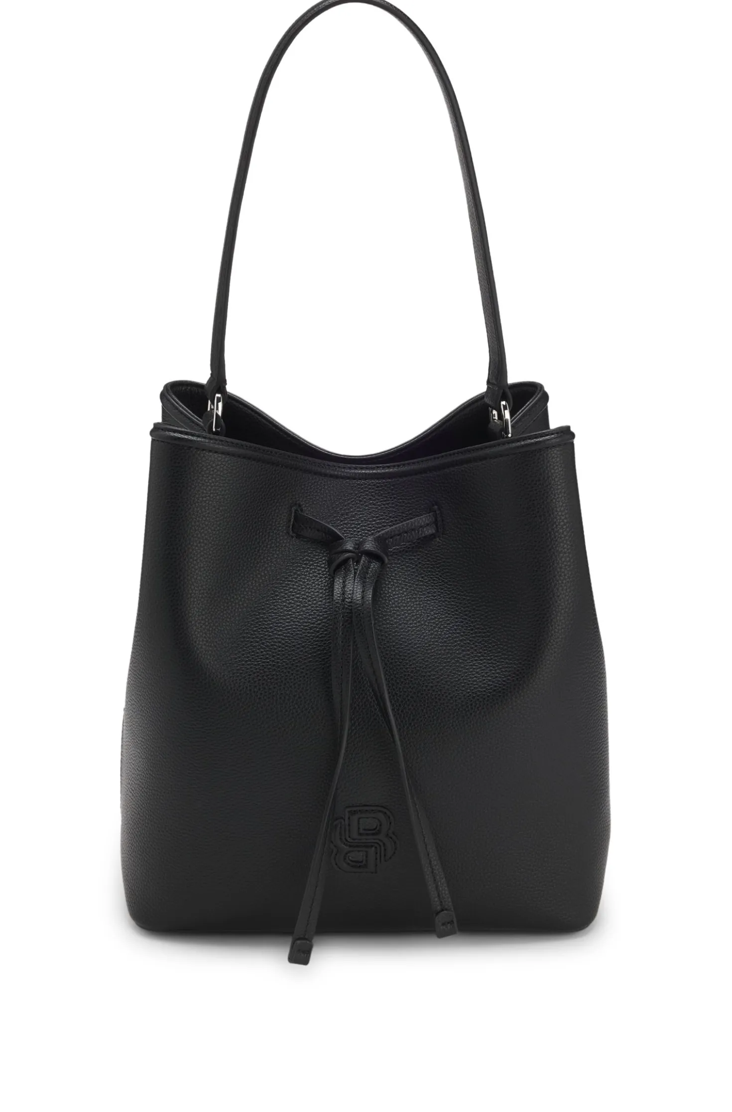 Beuteltasche aus genarbtem Kunstleder mit Double-B-Monogramm