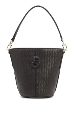 Beuteltasche mit Flechtoptik und Double-B-Monogramm
