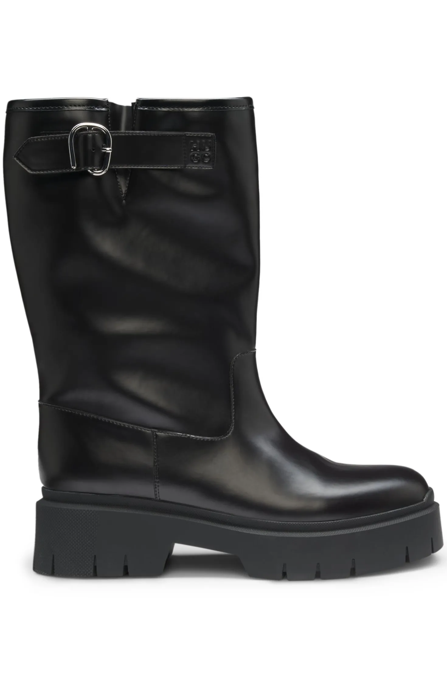Biker-Boots aus Kunstleder mit Schnallen-Detail