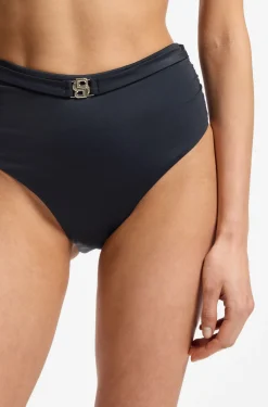 Bikinihose mit hohem Bund und Double-B-Monogramm