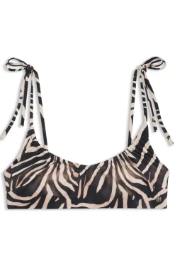 Bikini-Oberteil mit Print und Stack-Logo-Anhänger