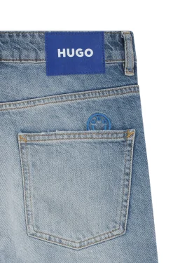 Blaue Loose-Fit Jeans aus festem Denim