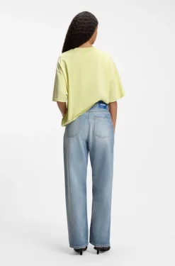 Blaue Loose-Fit Jeans aus festem Denim
