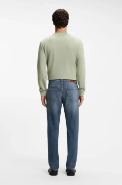 Blaue Regular-Fit Jeans aus bequemem Stretch-Denim