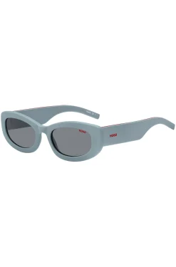 Blaue Sonnenbrille mit Logo-Bügeln