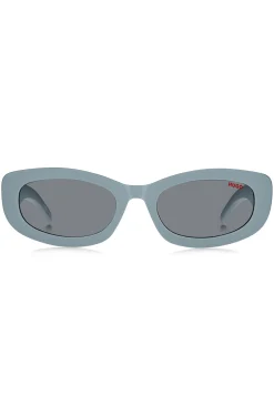 Blaue Sonnenbrille mit Logo-Bügeln