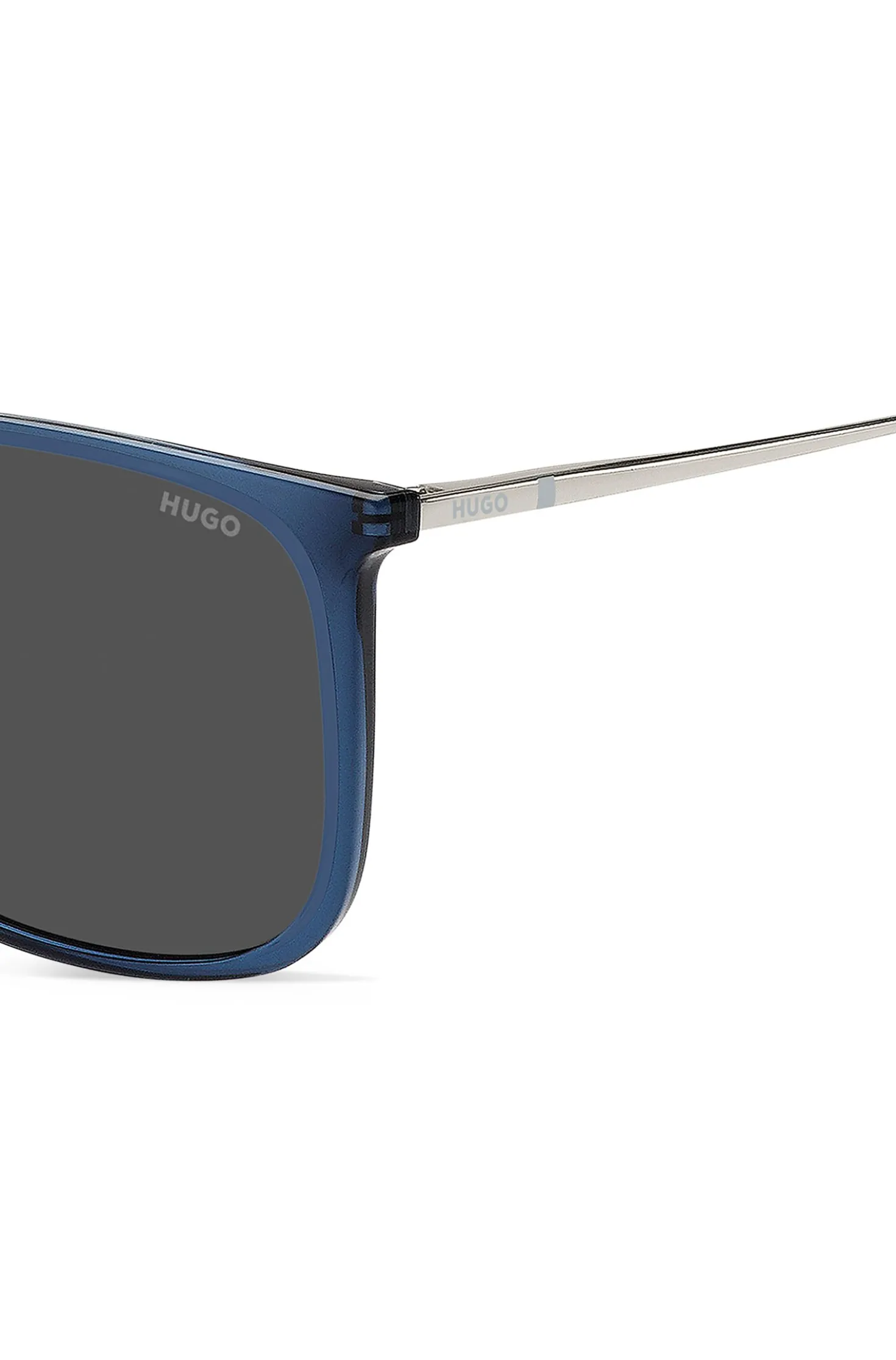 Blaue Sonnenbrille mit Logo-Details