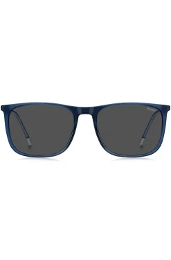 Blaue Sonnenbrille mit Logo-Details