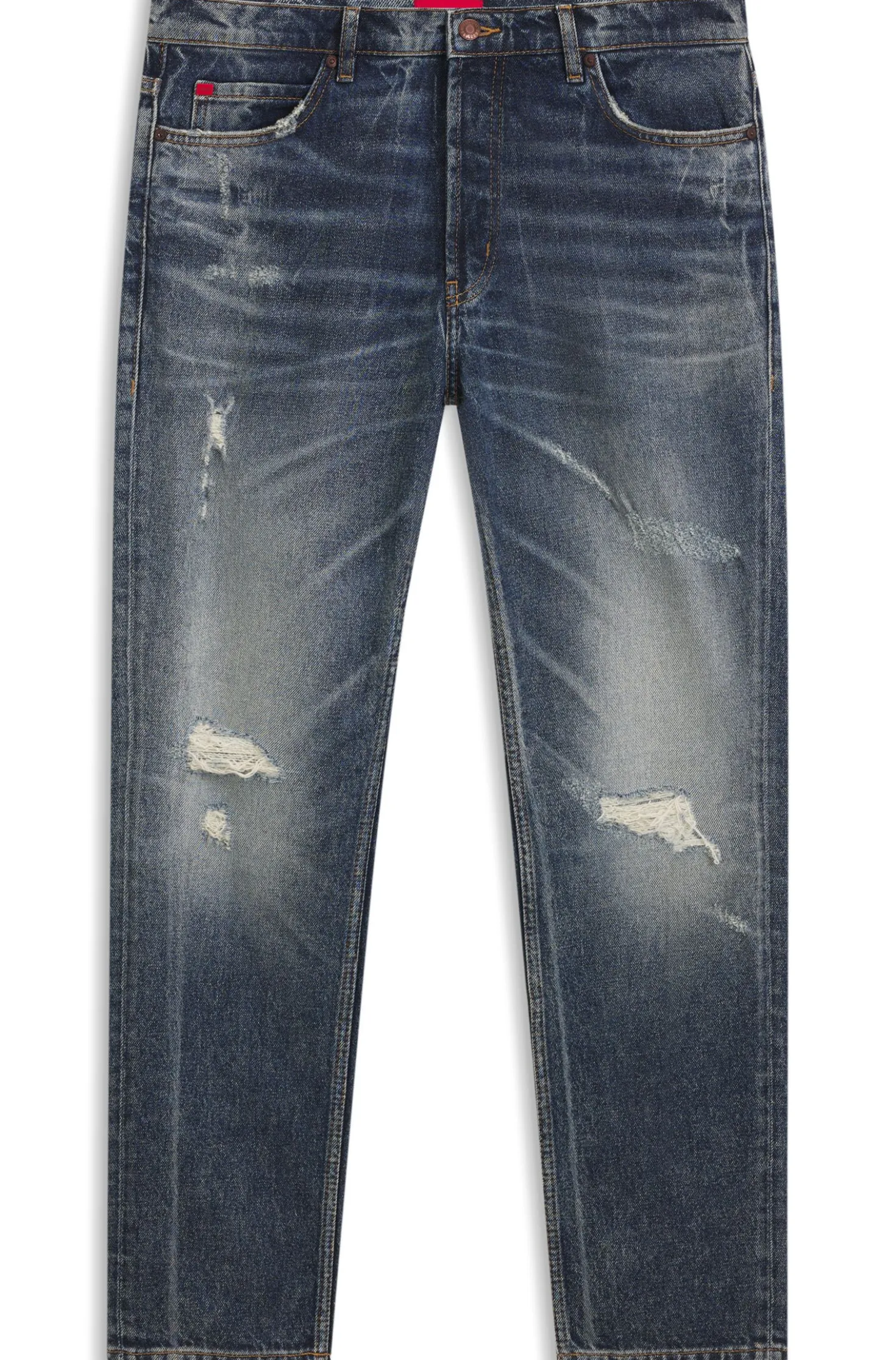 Blaue Tapered-Fit Jeans aus bequemem Stretch-Denim