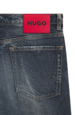 Blaue Tapered-Fit Jeans aus bequemem Stretch-Denim