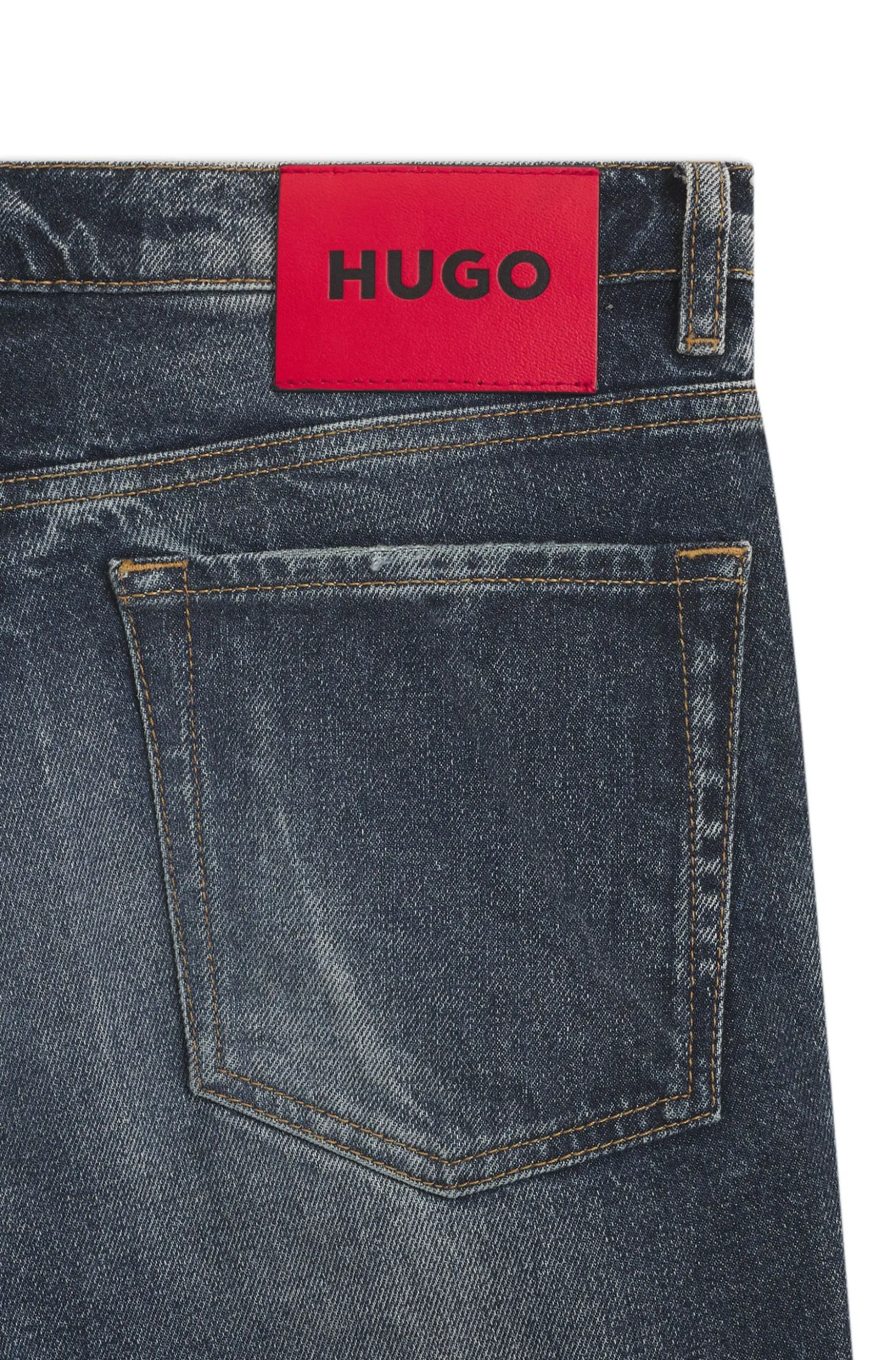 Blaue Tapered-Fit Jeans aus bequemem Stretch-Denim