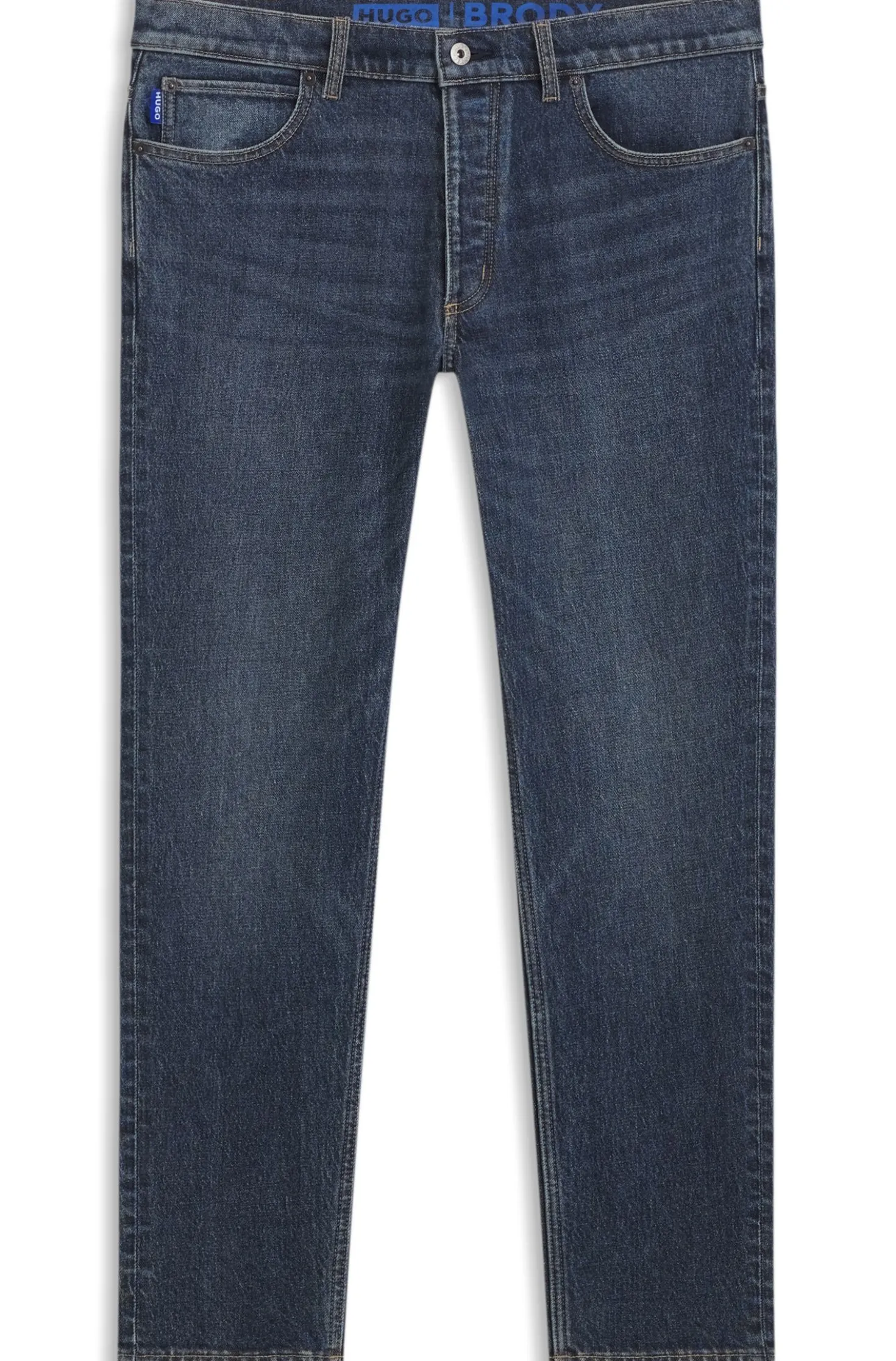 Blaue Tapered-Fit Jeans aus Stretch-Denim
